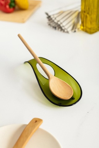 Akrilik Koyu Yeşil Tezgah Üstü Kirli Kaşıklık & Kepçe Altlığı Yeşil