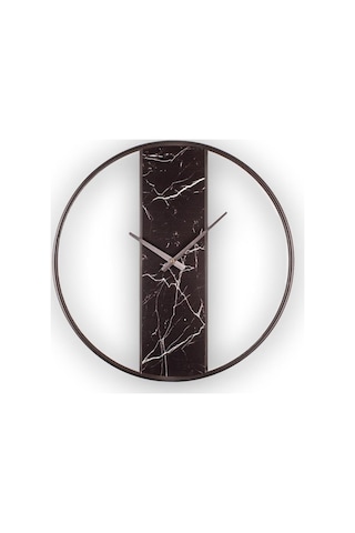 Digithome Demre Mermer Desenli Sessiz Mekanizmalı Modern Duvar Saati 61,5 Cm Siyah - K-demre-sıyah Siyah
