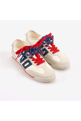 Back70 Erkek Bağcıklı Süet Spor & Sneaker Ayakkabı B26 Beyaz - Mavi