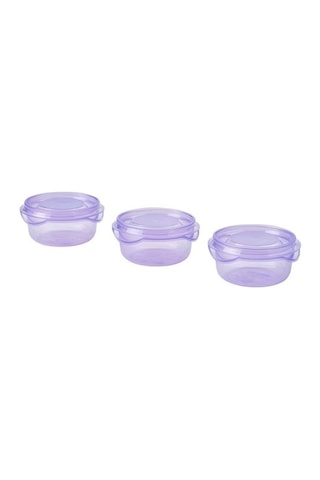 Ikea Pruta Plastik Saklama Kabı Seti, Lila, 70 Ml, 3 Parça