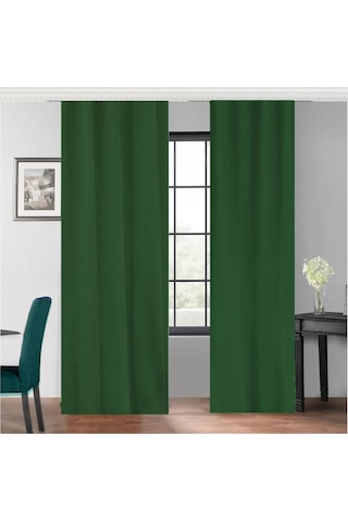 Taç Soft Koyu Yeşil Fon Perde Koyu Yeşil
