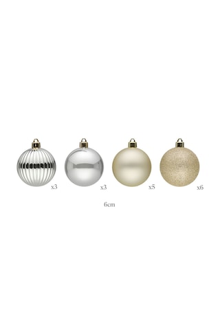 Karaca 17'li Set Top Ağaç Süsü Gold 6 cm