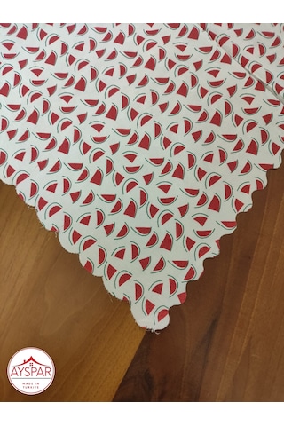 Masa Örtüsü 150x170 Cm Karpuz Desenli Beyaz Masa Örtüsü 150x170 Cm Karpuz Desenli Beyaz