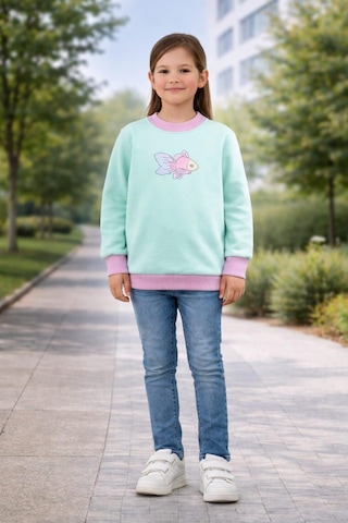 Alexandergardi Alexandergardı Desenli Çocuk Sweatshırt Cck-23-0010u Turkuaz