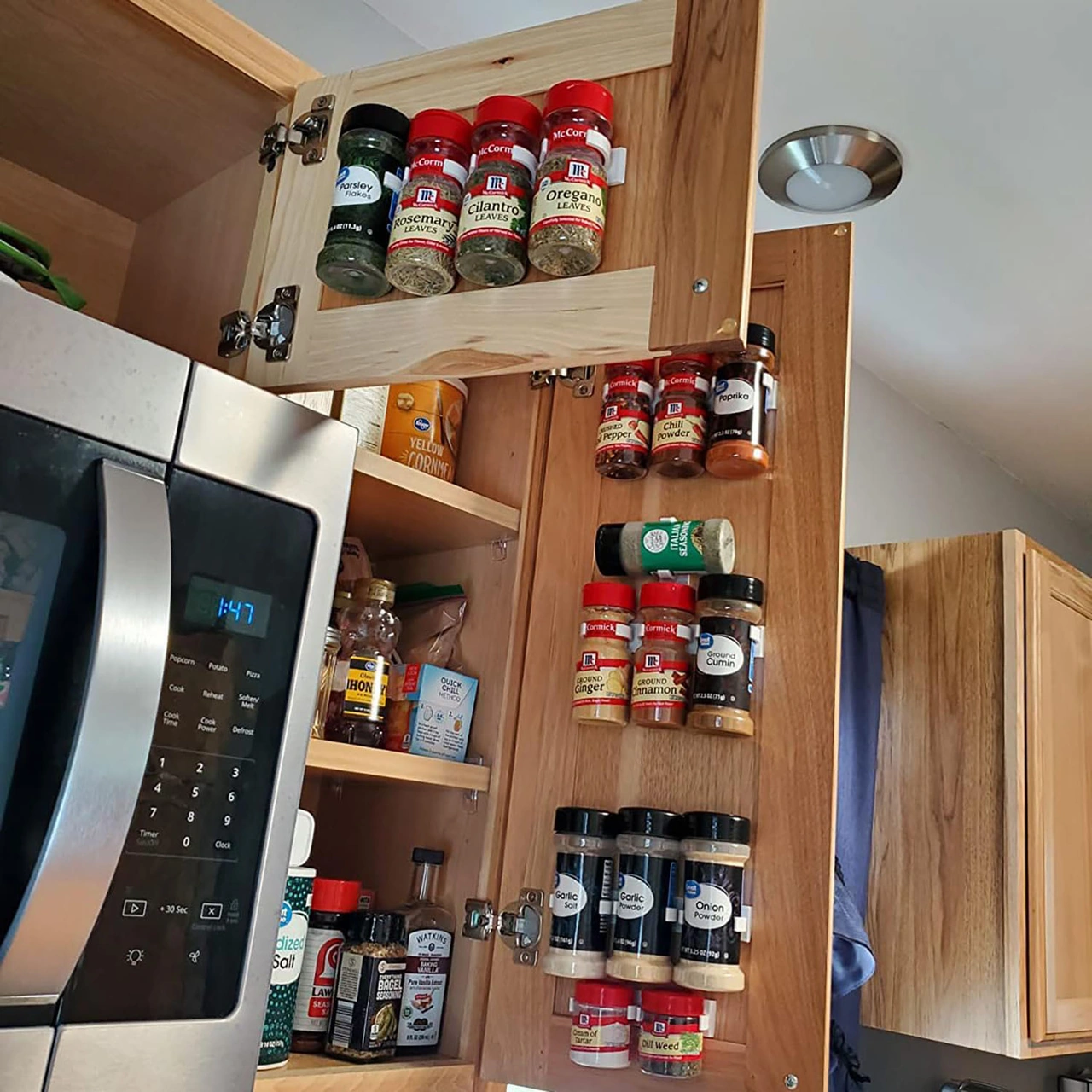 Yuntech01 8 Adet Beyaz Plastik Baharat Kutusu Rakımı - 5 Klipsli, Mutfak/banyo Düzenleyici, Uzunluk 25 Cm Beyaz