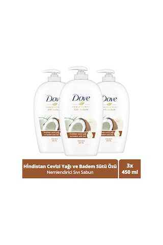 Dove Hindistan Cevizi Yağı ve Badem Sütü Özü Sıvı Sabun 3 x 450 ML