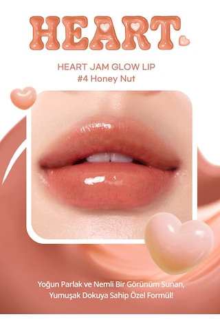 Yoğun Nemlendirici, Parlak Bitişli Balm Perıpera Heart Jam Glow Lip 4 Honey Nut Honey Nut