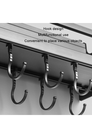 Dancemonkey Kaliteli Mutfak Duvara Monte Baharat Şişesi Depolama Modüler Rafı Siyah