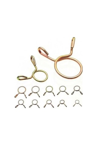 Trendooze 100 Adet Çinko Kaplama Hortum Kelepçesi, Yay Klips, Dişli Yakıt Hattı Kelepçesi 0546 Diğer