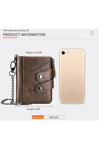 Bull Captaın Deri Üç Katlı Fermuarlı Erkek Cüzdan Siyah