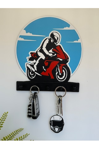 3d Dekoratif Motorcu Anahtar Askılığı V7 Sarı