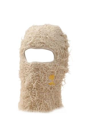 Y2k Balaclava Şapka Unisex İşlemeli Güllü Örme Şapka Sonbahar Ve Kış Pürüzlü Saçaklı Fotoğraf Aksesuarları Çok Yönlü Cadılar Bayramı Kırmızısı Diğer