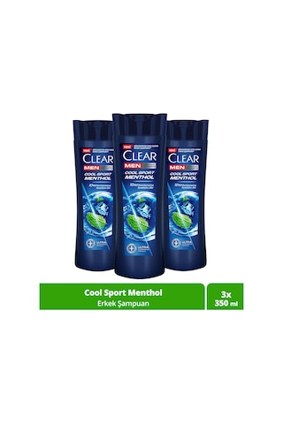 Clear Men Cool Sport Menthol Kepeğe Karşı Etkili Şampuan 3 x 350 ML