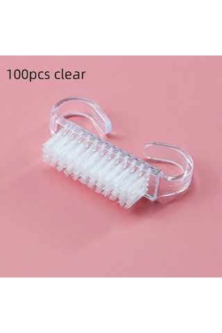 10/20/50/100 Adet Kolu Kavrama Tırnak Fırçası Tırnak Fırçalama Temizleme Tırnak Fırçaları Temizleyici Tırnak Scrubber Toplu Erkekler Kadınlar İçin Kahverengi