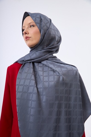Mirsoy Scarf Lina Modern Desen Şal Gri