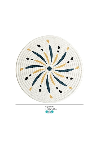 Japon Tarzı Baskılı Pamuk İp Yalıtım Pedi Yeşil