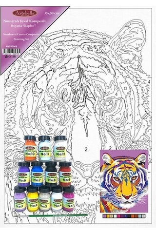 Artebella Numaralı Tuval Kompozit Boyama Antb0009 "Kaplan" 35X50