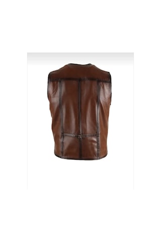 New Zaya Leather Hakiki Erkek Deri Yelek