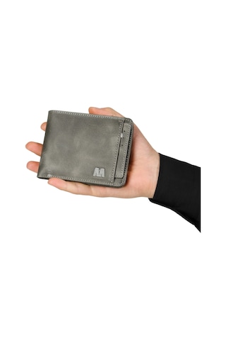 Mft Leather Design Hakiki Deri Erkek Kartlıklı Cüzdan Fossil 5750 Gri