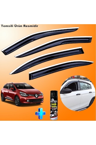 Clio 4 Stw Mügen Cam Rüzgarlığı Abs Nikelaj Krom Cam Rüzgarlığı 2012-2019 + Ebrayn Lastik Parlatıcı