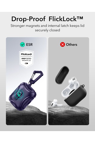 Apple AirPods Uyumlu Pro 3 2025 Cyber Flicklock Manyetik Kılıf Mor