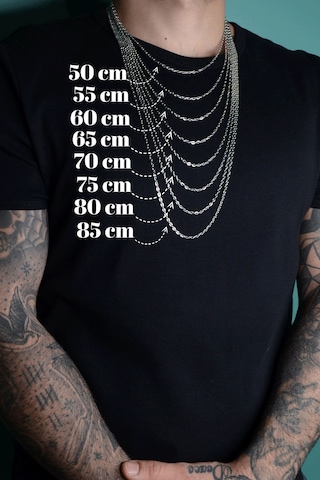 Tıp Sembolü Kadüse Kolye - Düz Silver Zincir - Silver - 60 Cm Silver