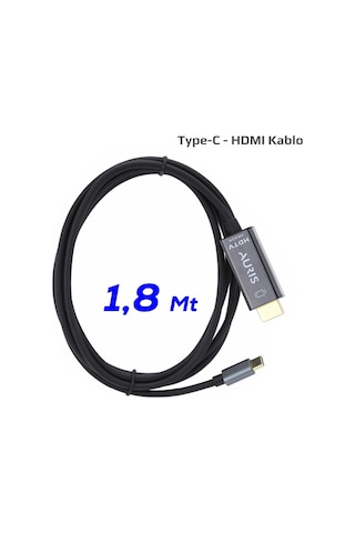 Auris Hdmc10 Type-c To Hdmı 4k 1.8m Ses Ve Görüntü Aktarım Kablosu