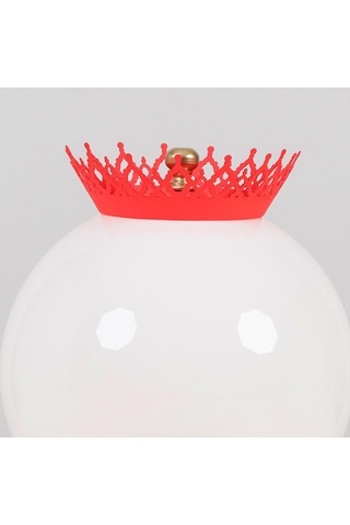 Taçlı Küre Abajur Pembe