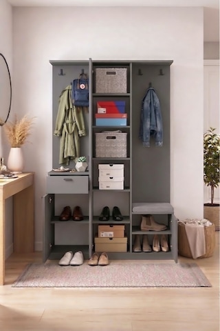 Harmony Partmanto Vestiyer Ayakkabılık 106x190x39 Cm - Modern Tasarım Antrasit
