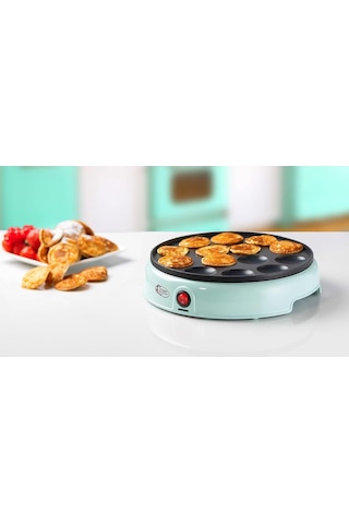 Bestron Retro Poffertjes Maker 800w, Yapışmaz Kaplama, Nane Renkli, Mini Krep Cihazı Mutfak Ekipmanları Çok Renkli