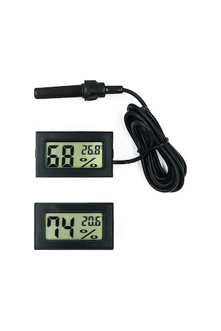 Sones Problu Dijital Termometre Higrometre Elektronik Sıcaklık Algılama Sensörü, Model: Fy-12 Siyah