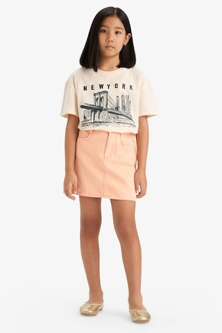 DeFacto Kız Çocuk Relax Fit Bisiklet Yaka Baskılı Kısa Kollu Tişört E0355A825SMER233 Ekru