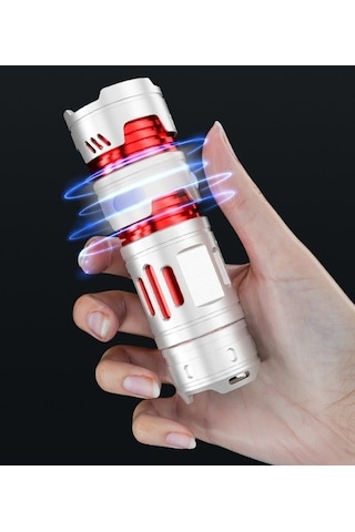 Tongxida Küçük Taşınabilir Spiral Fener - Type-c Gümüş Çok Fonksiyonlu Gümüş