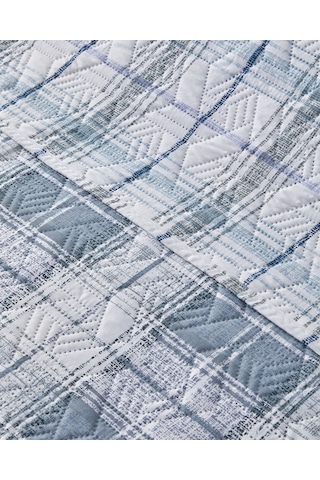English Home Static Check Çok Amaçlı Tek Kişilik Yatak Örtüsü Takımı Gri Gri