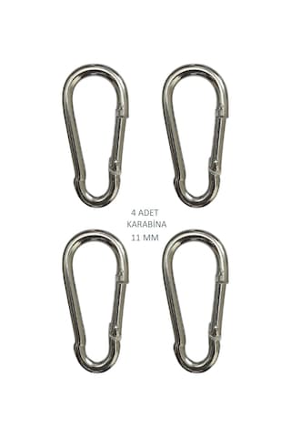 Galvanizli Karabina, 11 Mm, Askı, Çengel, Kanca, Anahtarlık 4 Adet