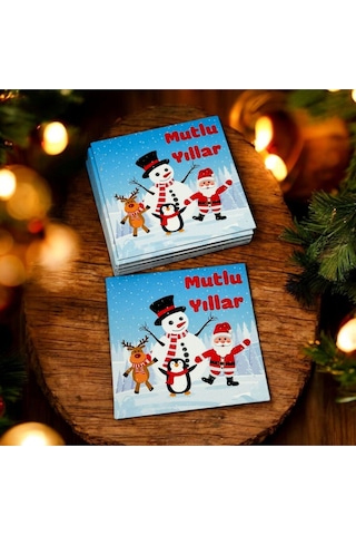 Yeni Yıl-yılbaşı Hediyesi Magnet 1 Adet -9x9 Cm Buzdolabı Magneti