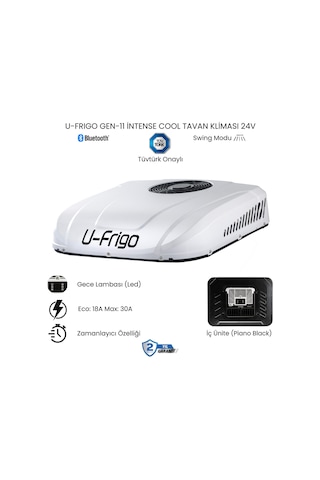 U-frigo Araç Tavan Park Kliması 24v 30 Amper Gen-11 İntense Cool Tır,kamyon,kamyonet,iş Makinesi