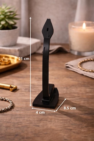 Saat Standı Siyah Masaüstü Tekli Kol Saati Askılığı Akrilik Saat Sergileme Standı 21 Cm Siyah