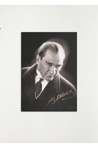 Mustafa Kemal Atatürk Ahşap Retro Vintage Poster 3 lü Set