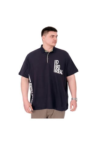 Mode Xl Büyük Beden Erkek T-shirt Polo Yaka Real U25309 Lacivert Lacivert