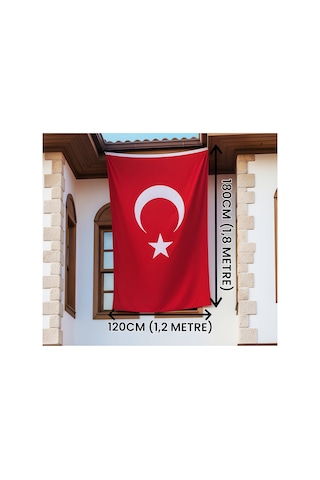 Türk Bayrağı 120x180 Cm Parlak Raşel Kumaş, Kenar Dikiş 120 x 180 CM