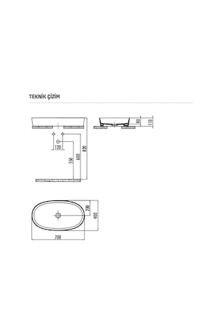 Creavit Lp170 Loop Oval Çanak Lavabo 40 x 70 CM