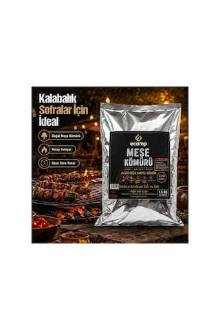 Ecamp 100% Doğal Tek Kibritle Tutuşan Meşe Kömürü 1.5 Kg X 6 Adet Çoklu Paket