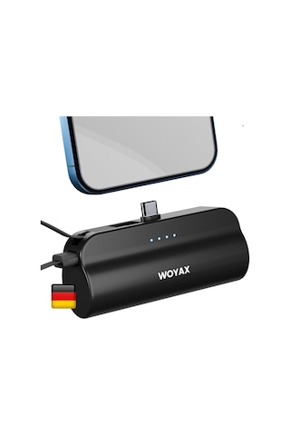 Woyax By Deji 5000 mAh Dahili Kablolu Type-c Soketli Mini Powerbank