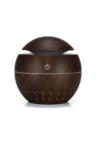 Kosona Küçük Taşınabilir Usb Nemlendirici, Ultra Sesiz Ultrasonik Teknoloji, 130ml Kapasite, Ev/ofis/araç İçin Koyu Ahşap Desenli Taban Yok