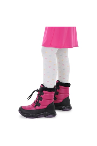 Kiko Kids Alison Bağcıklı Kız Çocuk Kar Botu Siyah - Lila Siyah - Lila