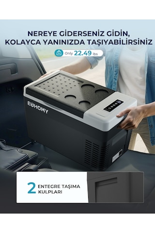 Euhomy Araç İçi Buzdolabı 25l, Taşınabilir, Kamp/seyahat/tekne İçin