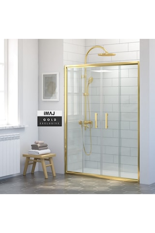 İmaj Banyo Gold Orta Açılır 2 Sabit 2 Sürgü Duşakabin