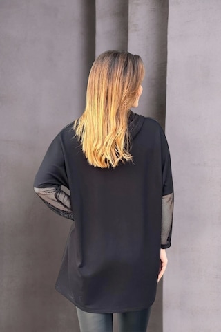 Kolları Ve Cepleri File Detaylı Ceket Siyah