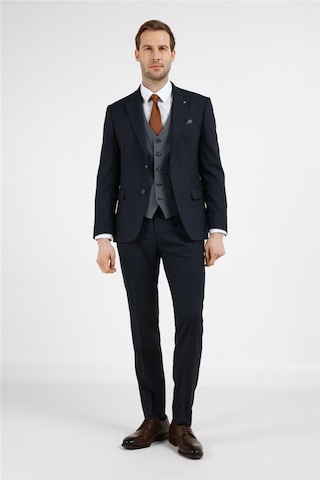 İmza Lacivert Mono Yaka Kazayağı Desen 6 Drop Slim Fit Takım Elbise 1001255173 Lacivert